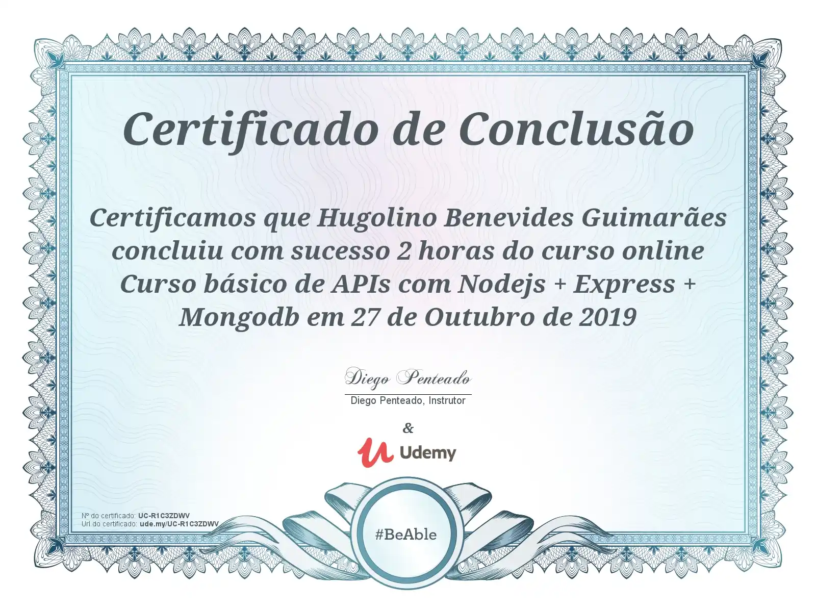 Imagem do Certifica do Udemy